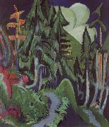 Ernst Ludwig Kirchner Mountain forest Sweden oil painting artist